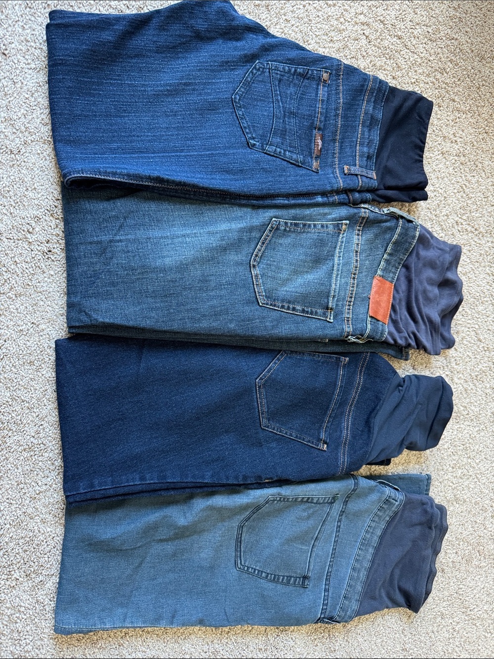 SUPER DEAL! Bundle of 4 Maternity Jeans - Mixed Blue Washes